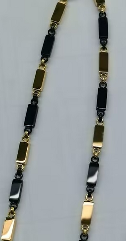 Gold and Black Rectangle Jewel Straps