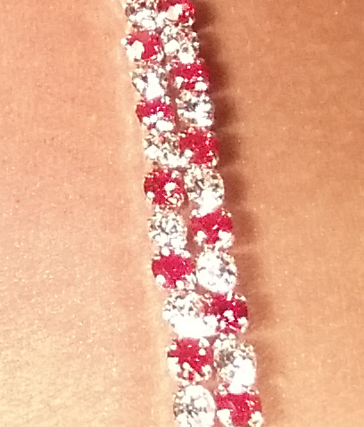 Red and Clear Double Strand Jewel Straps